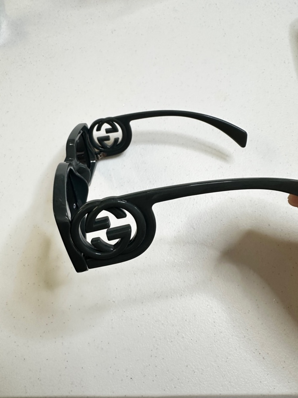 Gucci Gray Rectangular Logo-Accent Sunglasses - Picture 2 of 5